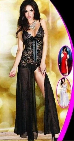 🖤 Verführerisches Spitzen-Lingerie-Set mit fließendem Chiffonrock - MADAME GONGO